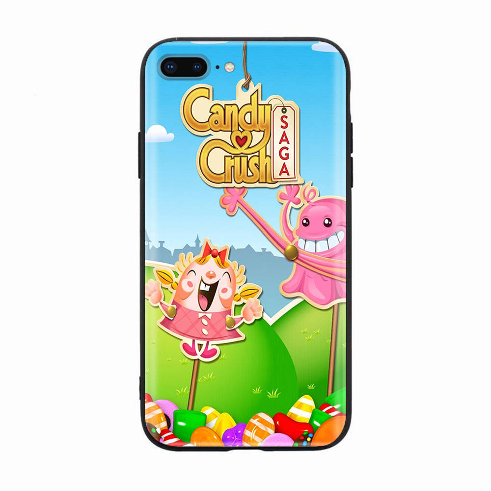 Schwarze Hülle für Xiaomi Redmi 13C Note 9 iPhone XR 7 8 14 15 11 12 13 X XS Pro Max Samsung A25 S23 S24 FE Ultra Plus Candy Crush Saga
