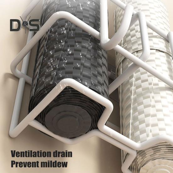 Hohles Regenschirm-Aufbewahrungsregal, Wandgarderobe mit 6 Kleiderbügeln, tragender Hut- und Kleidungs-Organizer für Badezimmer und Wohnzimmer