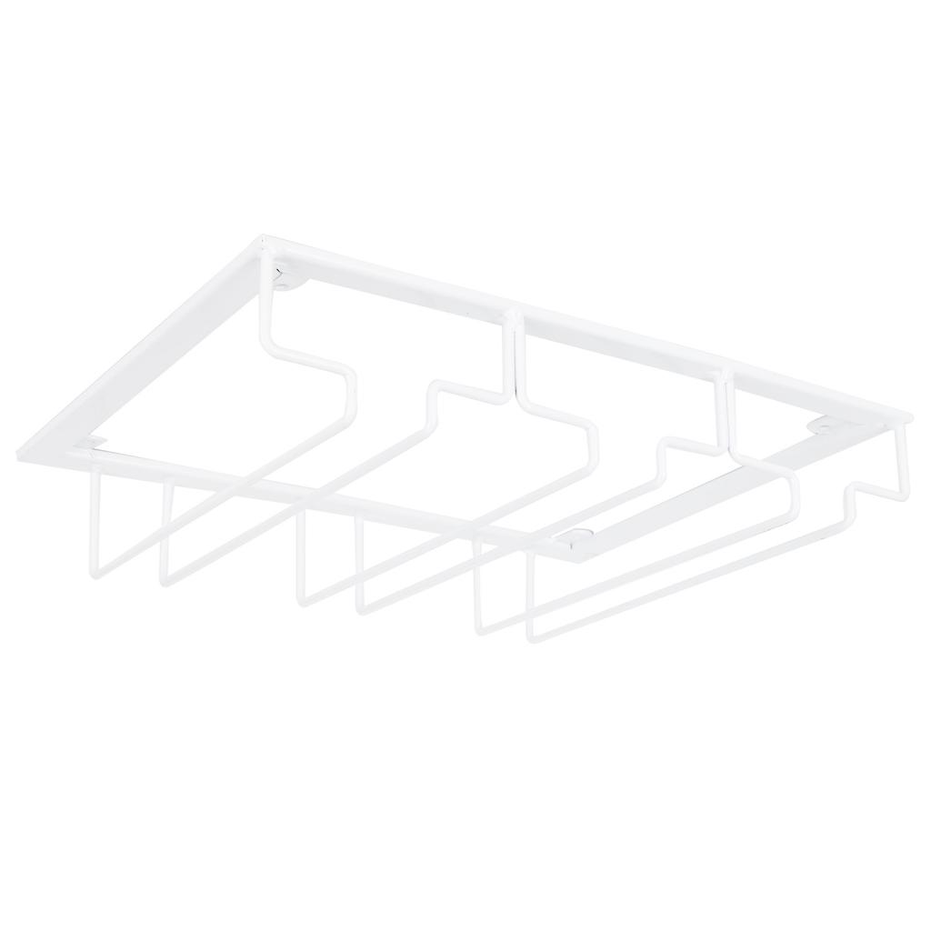 Wine Glass Rack Under Cabinet Stemware Holder Storage Hanger Metal Organizer for Bar Kitchen3 Slot