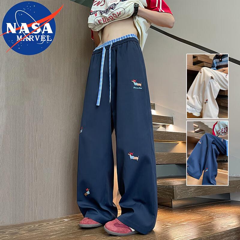 

NASA MARVEL Men s Plaid Patchwork Straight-Leg Casual Pants 4XL