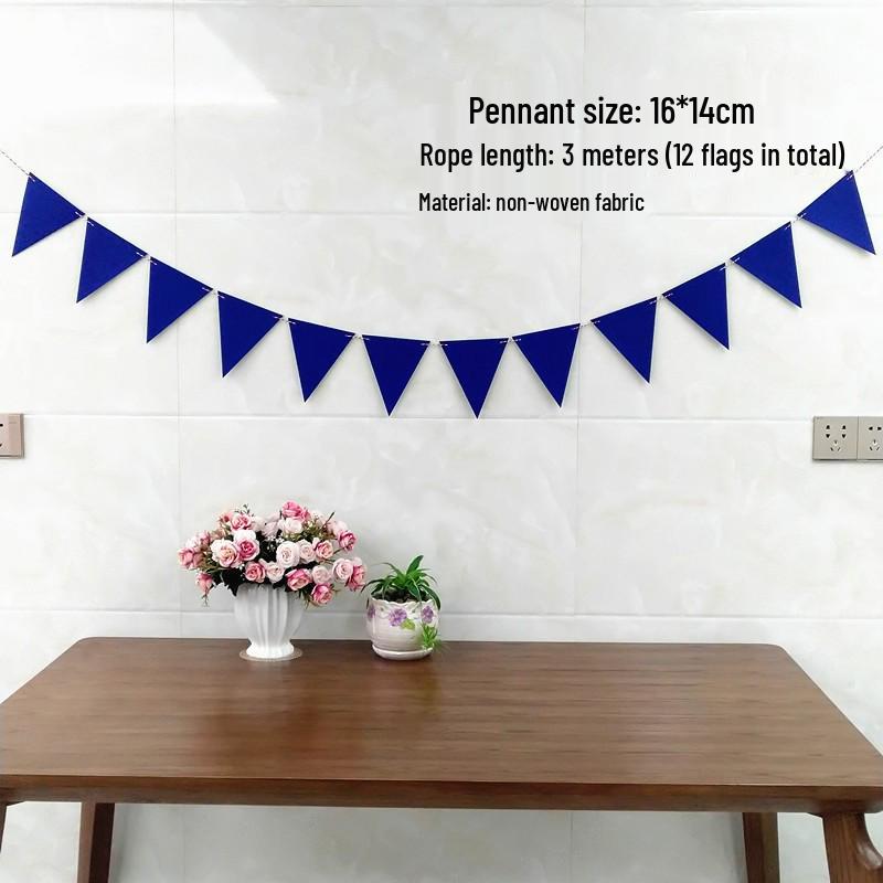 Retro Mori Brown Non-woven Kindergarten Decoration Pennant – Colorful Outdoor Birthday Flag String