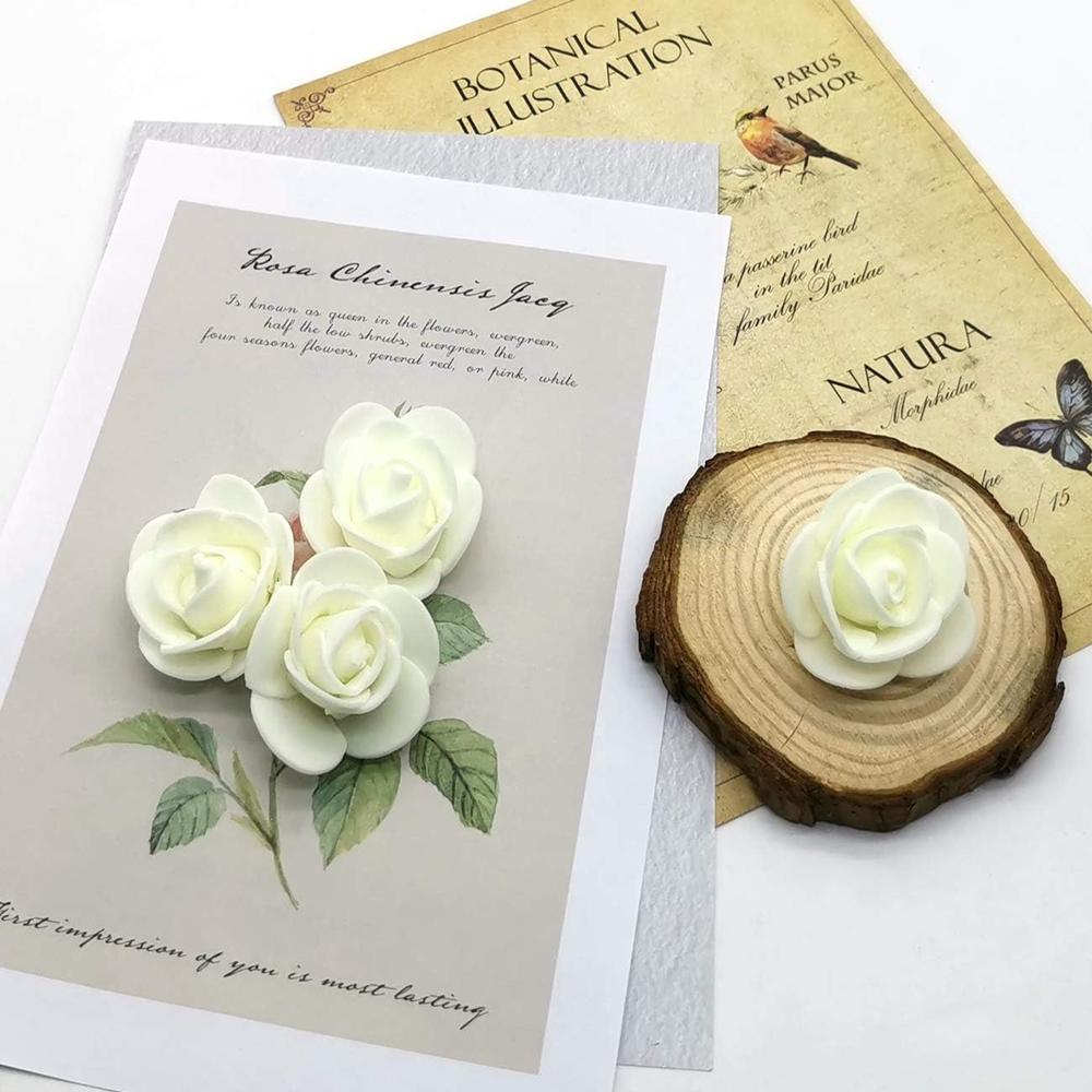50pcs Artificial Flowers PE Foam Roses Head Bear Handmade Wedding Home Garden Holiday Party Decor Scrapbook Gifts Box Diy Wreath