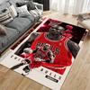 Sports Area Rug, Michael Jordan Chicago Bulls Number 23 Retro Red Monochrome Magazine Print, Fan Decor, Non-Slip Mat