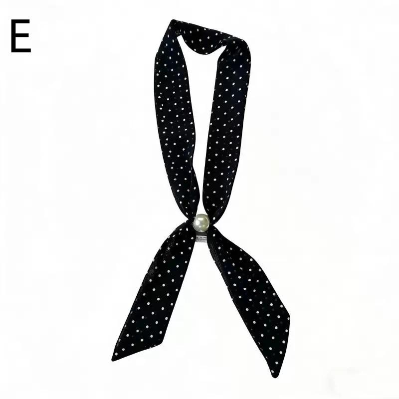 Vintage Polka Dot Chiffon Beaded Scarf For Women Lightweight Sheer Neck Scarf Fashion Accessory For Summer Daily Wear & Outfits