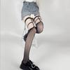 Ladies' Black Rivet Fishing Net Knee High Socks Hollow Socks Long Black Silk Suspender Sexy Silk Mesh Stockings