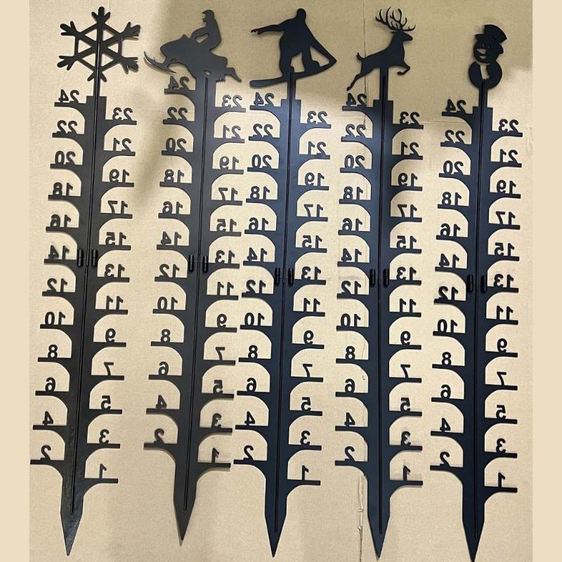Metal Snow Measuring Ruler Wrought Iron Measuring Gagdet Accessory for Indoor Winter Snowmobile Yard Supplies