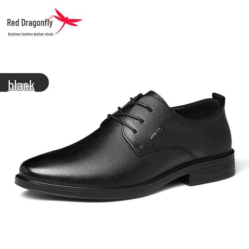 Red Dragonfly Men s Pointed Toe Leather Formal Casual Shoes - Spring/Autumn Soft Sole 39
