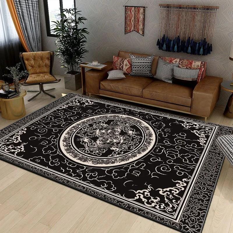 Dragon Pattern Luxury Carpet Anti -slip Mechanical Washable Rugs for Living Room Area Rug Door Mat Bedroom Decor Birthday Gift