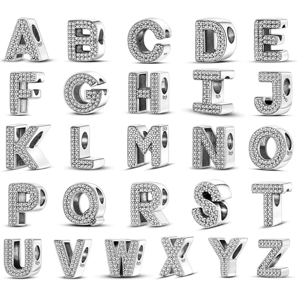 Brand New Copper Metal Charm Bead Components Alphabet A-Z Bead Components Pendant Bead Component Dangle Compatible With Authentic Original Bangle