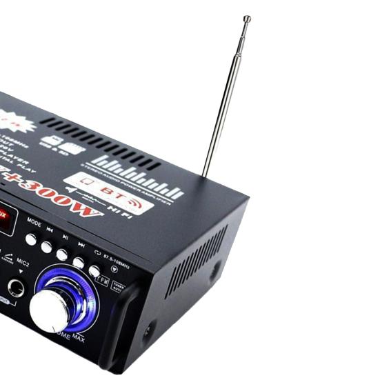 BT-298A Power Amplifier Practical Liquid-crystal Display 2CH 12V/220V 600W HiFi Bluetooth-compatible 5.0 Audio Amplificador for Home