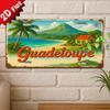D-Moll PC Vintage Metallschild Dekoschild( )Vintage SchildTropische Inselandschaft mit Guadeloupe Text