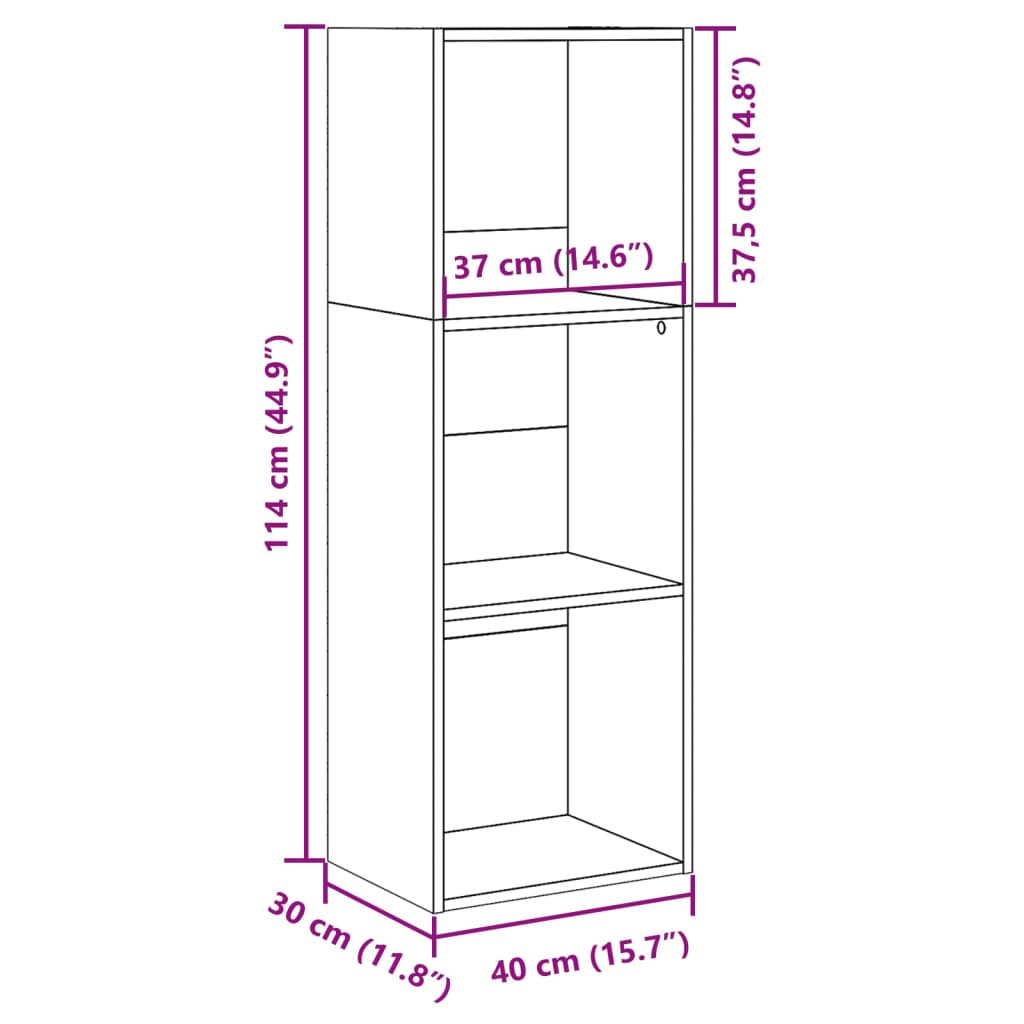 Bookshelf Reclaimed Wood Look 40x30x114 Cm Engineered Wood