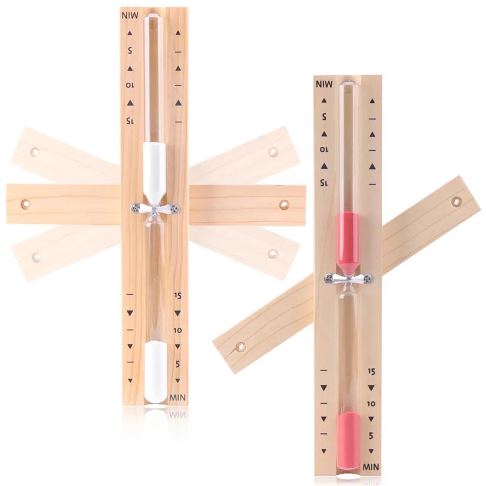 Wooden Rotating Hourglass 15/30min For Bathroom Sauna Wall Mounted Explosion Proof Glass Timer Decorative Ornament