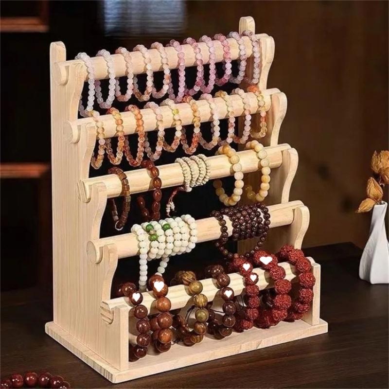 Wood Jewelry Holder for Exhibiting Accessories Bracelets and Bangle Display Rack Elegant Wrist Accessories Organizer