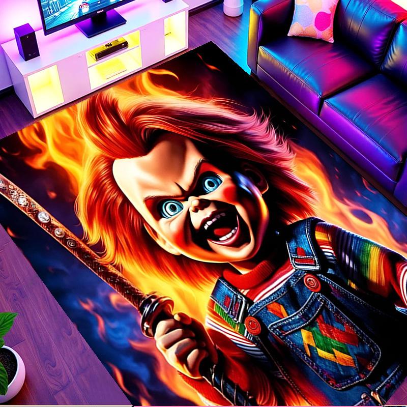 Bride of Chucky Print Rug, Washable Floor Carpet, For Entryway Dorm Laundry Room Office Study, Home Decor Birthday Christmas Gift