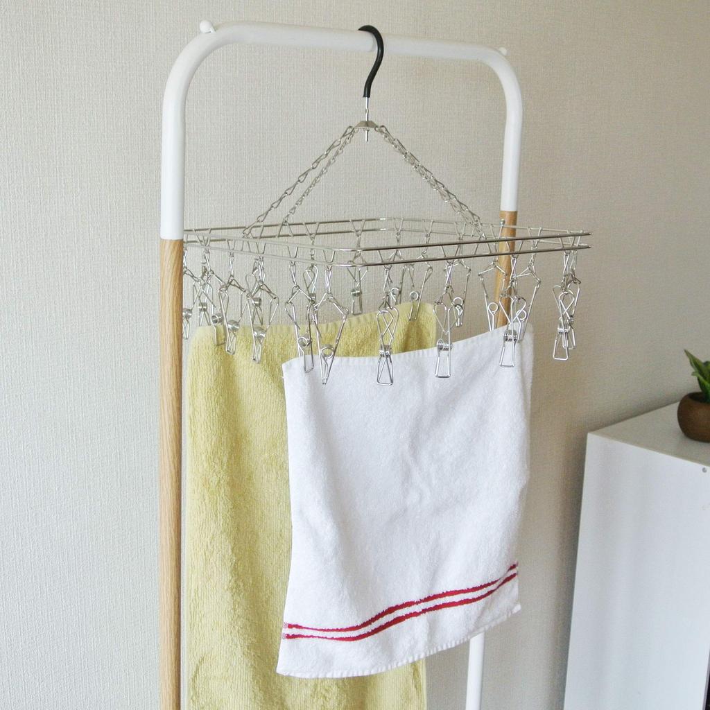 Oki Seisakusho Laundry Stainless Hanger, 14-Pinch, Tangle-Resistant, Steel, Small, 00384-5