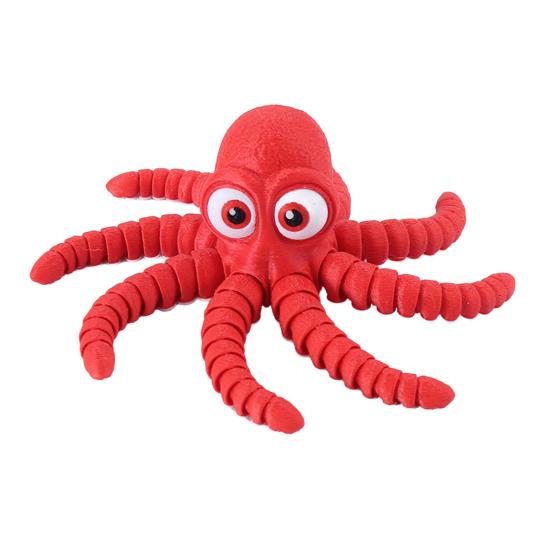 3D Printed Octopus Figurine Movable Joints Big Eyes Octopus Figure Articulated Sea Animal Model Fidget Toy Home Office Desktop Decoration Ornament