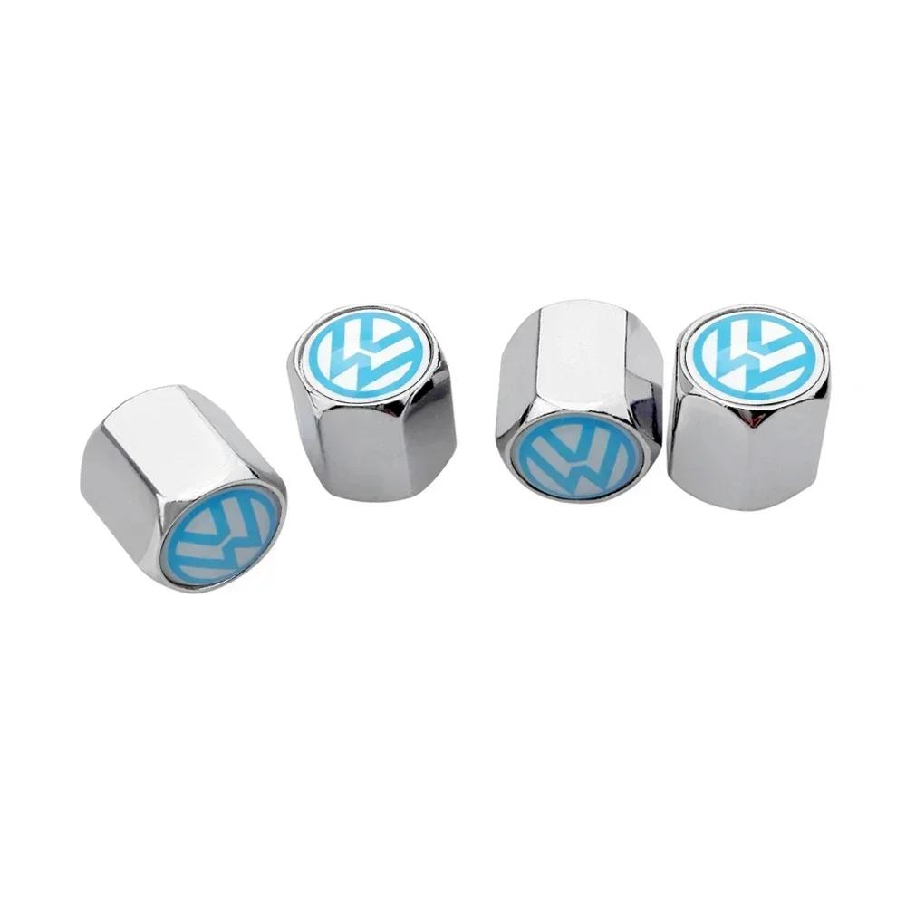 New New 4pcs Car Wheel Tires Valve Caps Tyre Dust Covers For Volkswagen GTI Passat Touareg Tiguan Golf Bora Jetta CC Beetle P