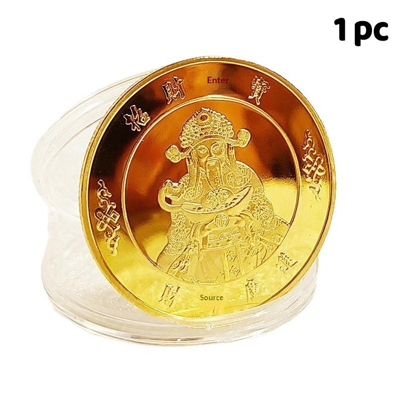Medaille des Reichtums Goldmünze Möge Reichtum großzügig zu Ihnen kommen Dekorative Glücksmünze Für Sammler Geschenk für Freunde