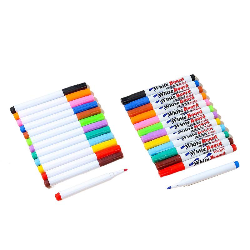 12-Color Floating Oil-Based Whiteboard Marker Set for Baby Doodle Drawing