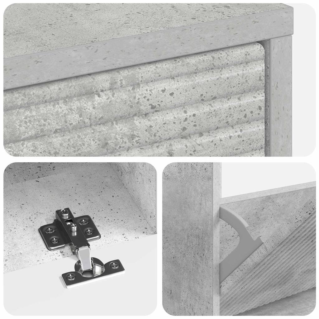 Shoe Cabinet HAARLEM 78 x 24 x 103 cm Engineered Wood Concrete Grey
