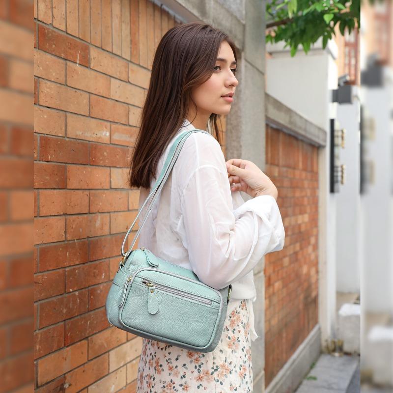 Genuine Leather Women's Bag Single-shoulder Bag Versatile Multi-compartment Multi-pocket Single-shoulder Crossbody Bag