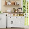 Buffet Sideboard 140cm with Storage Space, Coffee Bar with 3 Drawers, Country Style Console with Doors, Cupboards with Shelves, Suitable for Kitchen,