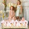 3pcs Fairy Party Tablecloth Decorations Fairy Birthday Party Supplies Table Cover Floral Flower Fairies Enchanted Wonderland Forest Garden Disposable