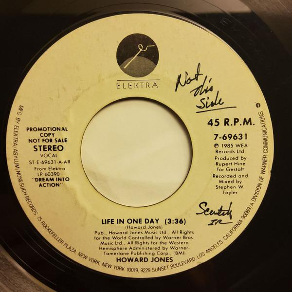 

7inch Record HOWARD JONES Life In One Day 769631PROMO Elektra 1985 US Rock Used