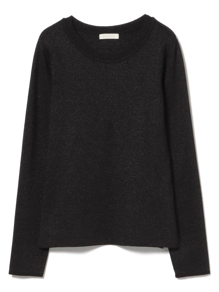 Beams Heart Knit Crew Knit Crew One Size Women's L/S Pants, Lamé Pants, Black,