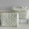Luxury Women Large Capacity Cosmetic Bag Travel Organizer Make Up Storage Pouch For Lipstick Ladies Vintage Flower Quilting Bag