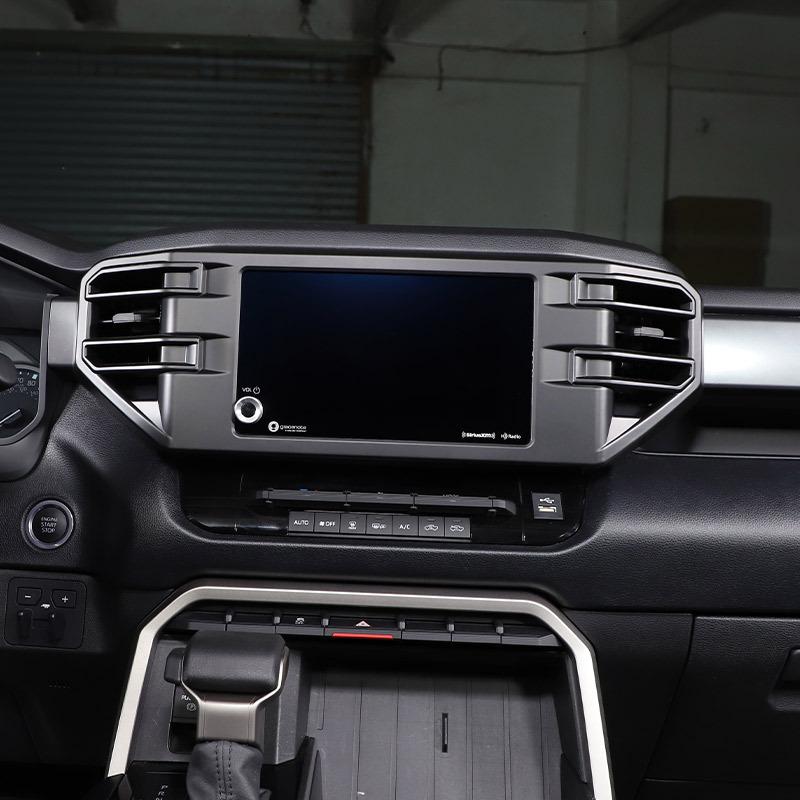 For Toyota Tundra -2025 ABS Matte black Car Central Control Air Outlet Navigation Screen Frame Trim Sticker Car Accessories