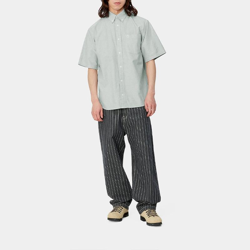 Carhartt WIP SS24 S/S Braxton Shirt Solid Color Loose Fit Short Sleeve Shirt With Front Pocket Unisex Shirts Park-Green I031454-25H-XX