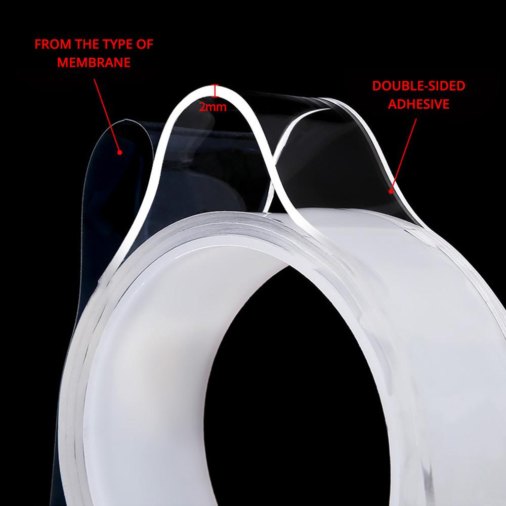 High Quality Nano Tape Tracsless Double Sided Tape Transparent No Trace Reusable Waterproof Adhesive Tape Cleanable Car Special