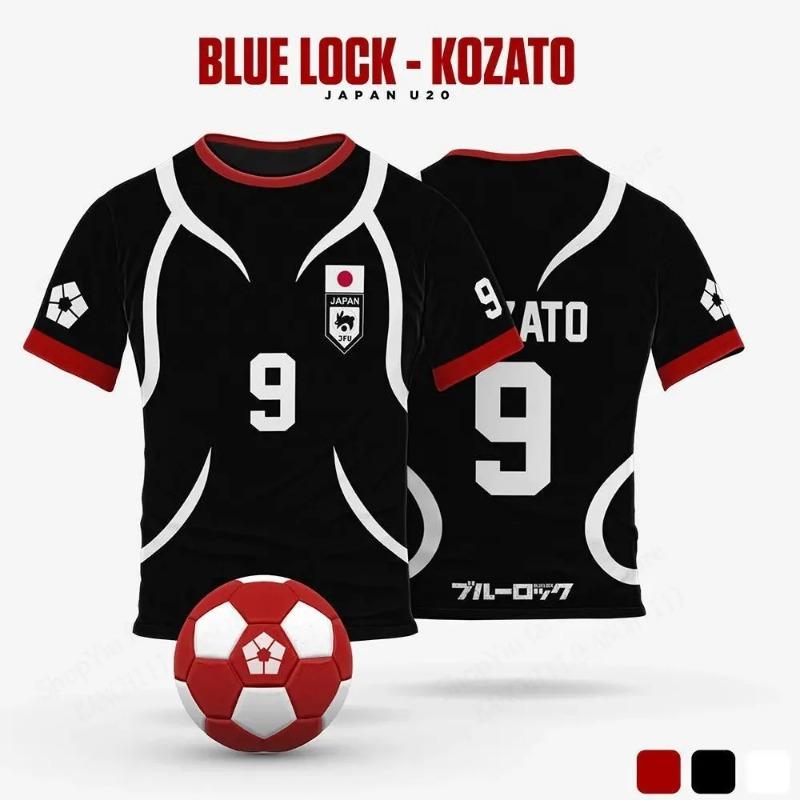 Herren Blue Lock Anime Trikot Sae Itoshi Cosplay 3D Druck T-Shirt Mode Oversized