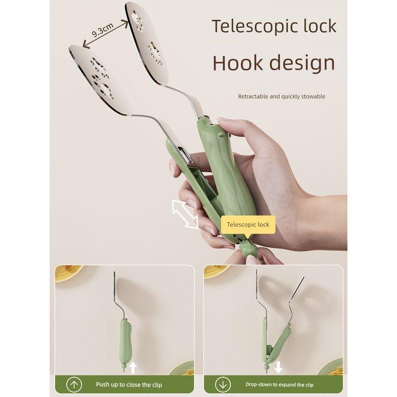 304 Stainless Steel Clip-On Frying Spatula Non-Stick Pan Multifunctional Kitchen Spatula for Frying Eggs, Pancakes, Steak, and Food