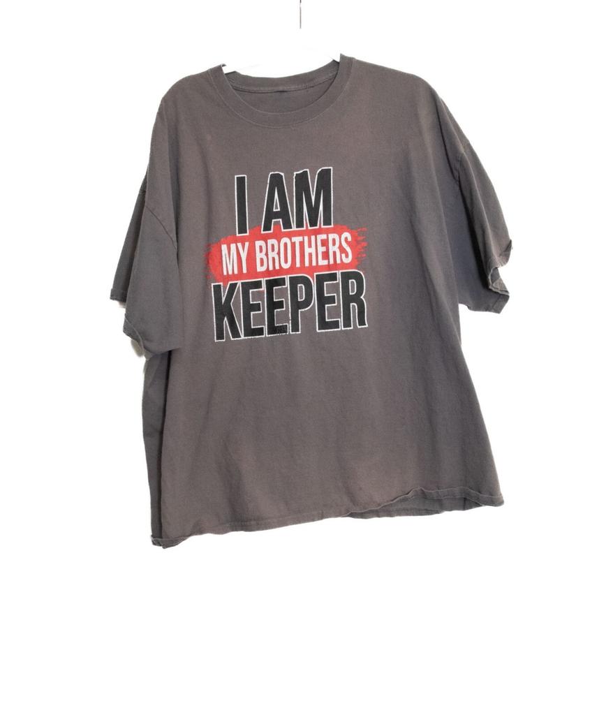 I Am My Brothers Keeper Graphic T-Shirt Gray Size 2XL