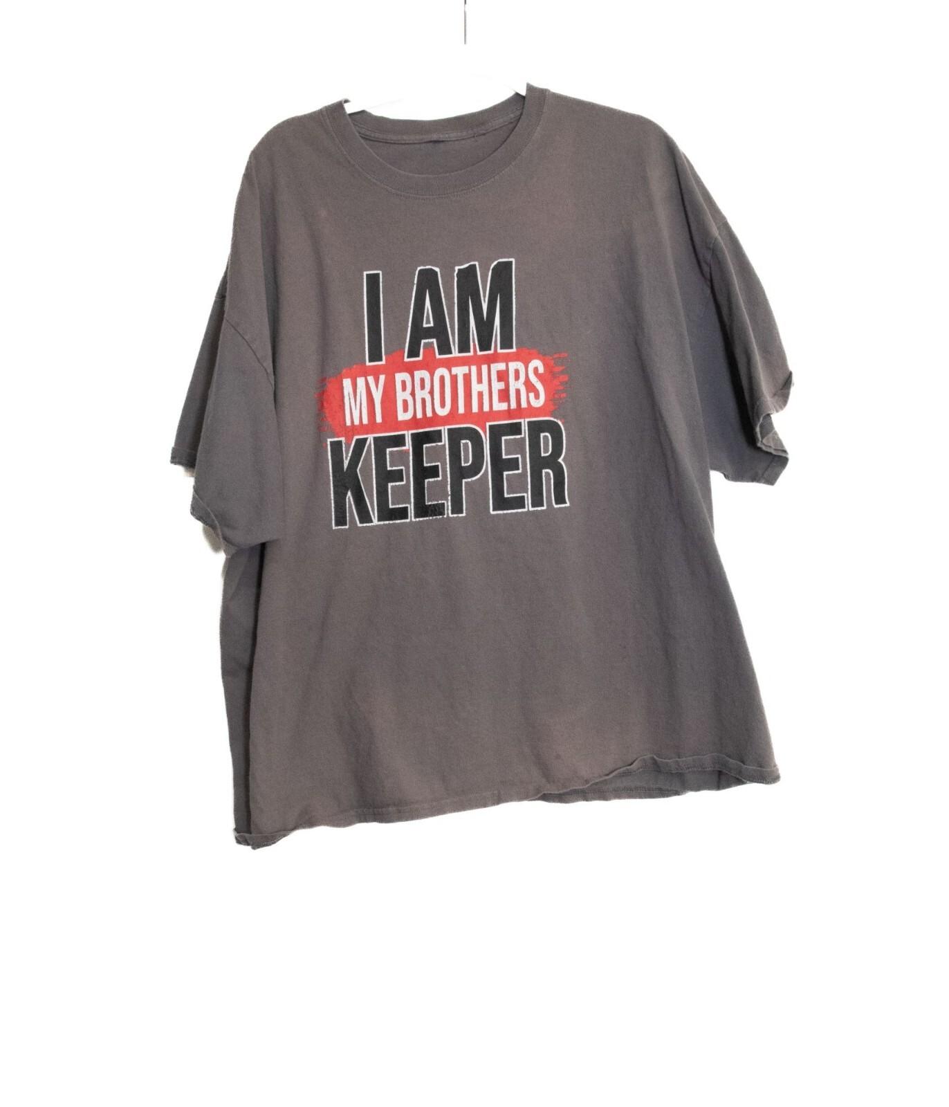 I Am My Brothers Keeper Graphic T-Shirt Gray Size 2XL XL