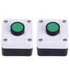 2pcs Push Button Switch Station Box Momentary Switch One Push Button Control Switch for Gate Opener Green