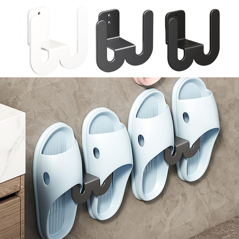 Slippers Rack No Punching Bathroom Simple Slipper Hook Toilet Drainage Rack Wall Mounted Bedroom Neat Storage Shoe Drying Rack