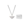 Emporio Armani Hip Hop Fashion Eagle Logo High-End Streetwear Stainless Steel Necklace Men Necklace Silver EGS2916040