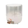 360 Degree Rotating Grain Dispenser Plastic 6 Compartments Kitchen Storage Container for Rice Beans White