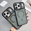 KEYSION Transparent Magnetic Lens Stand Case for MagSafe for iPhone 17 Pro Max Air TPU+PC Color Blocking Shockproof Phone Cover