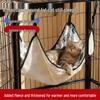 Adjustable Plush Cat Hammock - Warm, Suspended Design for Small Pets