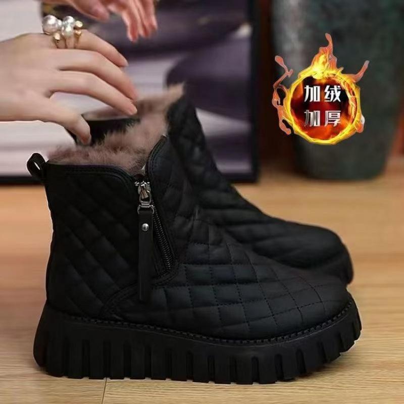 

2025 winter new women s shoes popular thick-soled non-slip snow boots outer wear velvet warm cold-resistant Martin boots cotton shoes 40