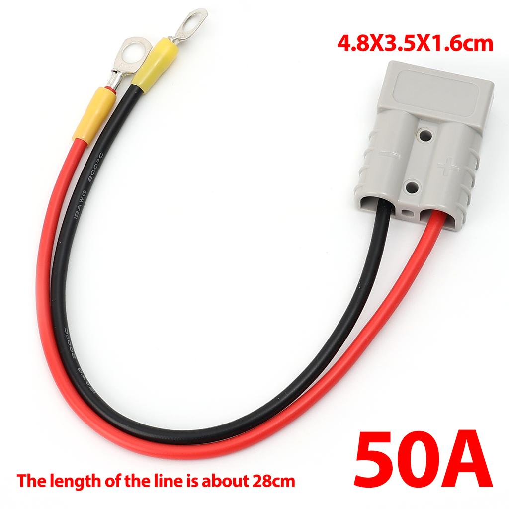 28cm Anderson Plugs 50A with Wire 12AWG M8 Post Jacket Forklift Battery Charging Cable Extension Cord Anderson Connector