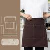 Waterproof Staff Apron Short Waiter Uniform Kitchen Half Apron  Coffee Shop Hotel Chef