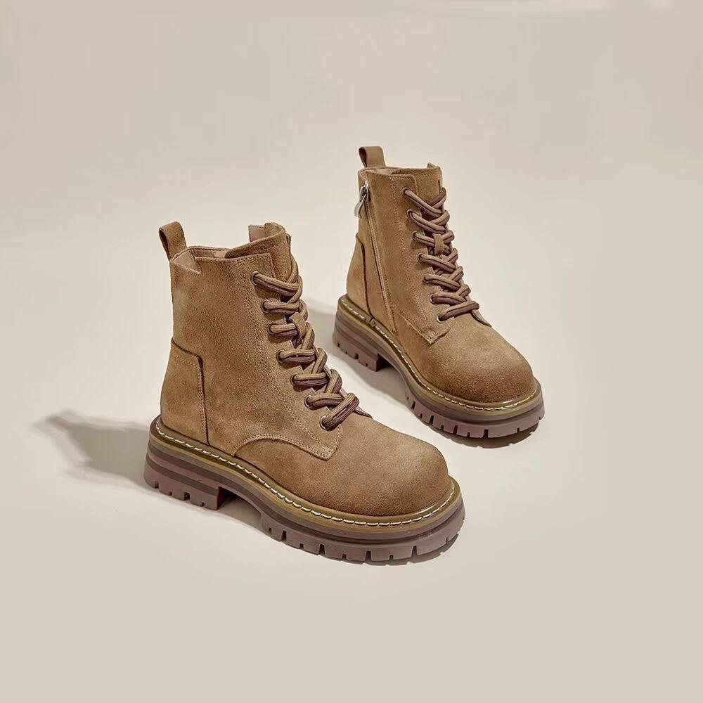 

Martin boots women s autumn new brown heightening tooling western cowboy boots thick-soled summer short boots 40