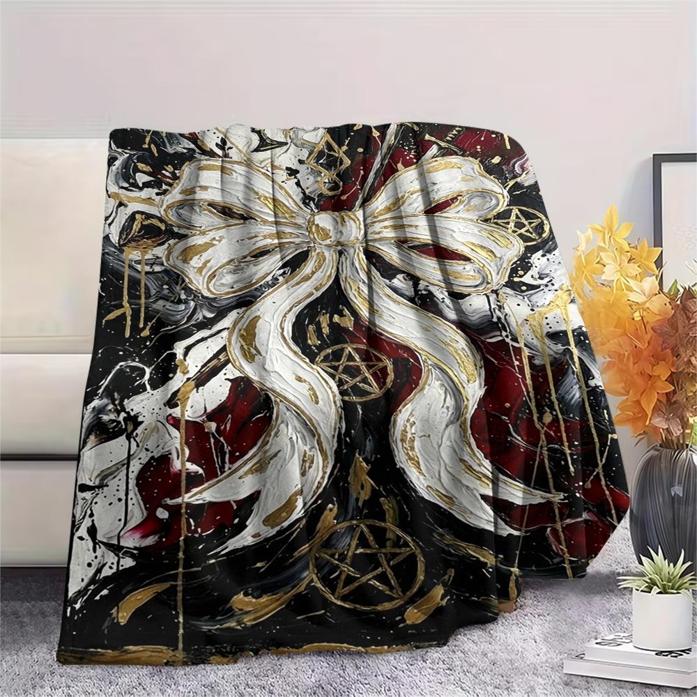 1Pc Butterfly Print Flannel Blanket, High quality Comfortable for All Seasons, Home Decor, Warmth and Comfort, Perfect for Christmas Gifts W111