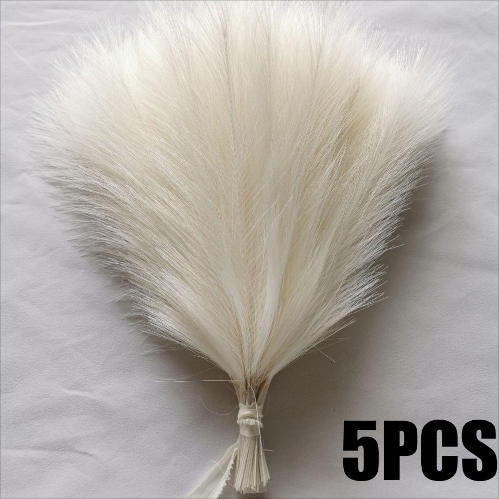 24PCS Brown Faux Pampas Grass White, 56cm Short Artificial Pompous Grass Floral Fake Pompas Grass Branches Vase Filler